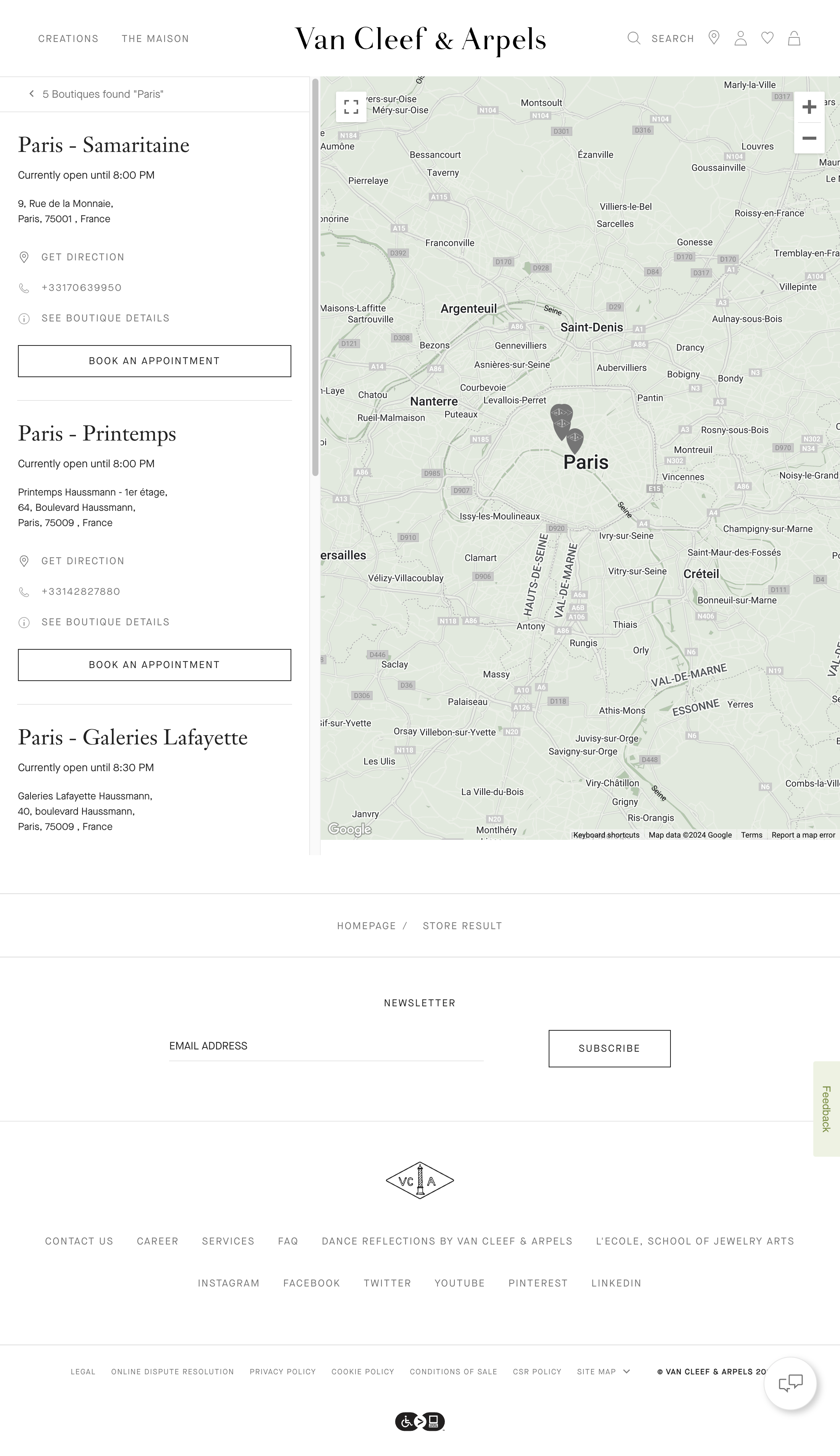 Van Cleef & Arpels’ Store Locator 12 of 45 Store Locator Examples Baymard Institute